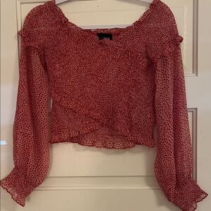 Lucy Paris Red Patterned Women's Blouse